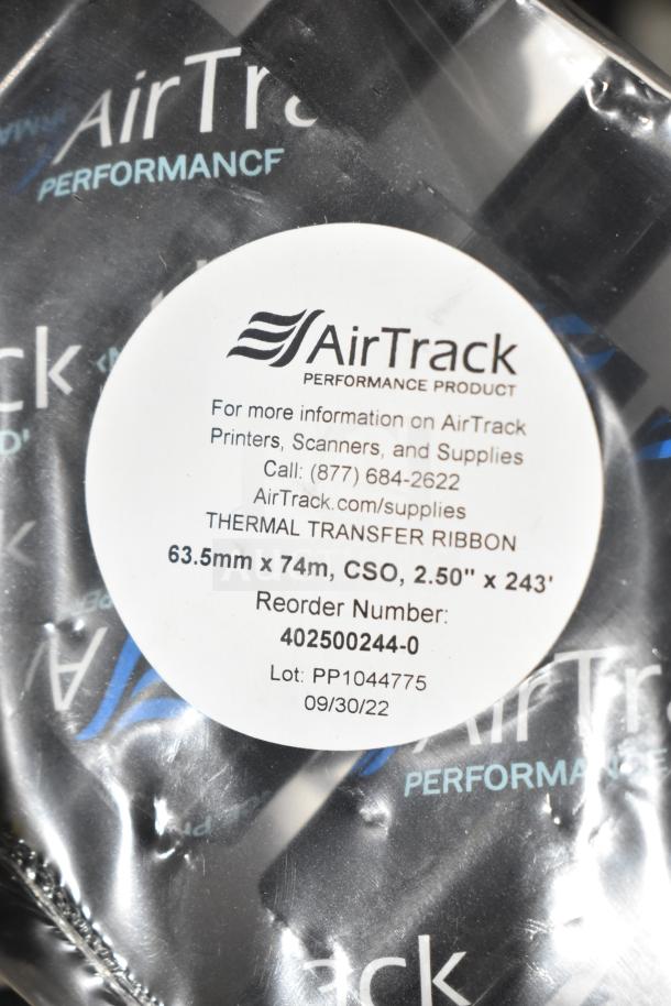 AirTrack thermal transfer ribbon, 63.5mm x 74m, CSO, model 402500244-0, Lot: PP1044775.