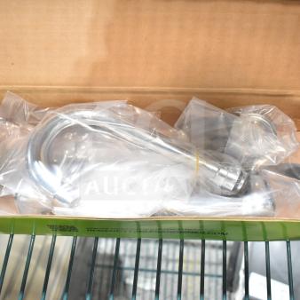 Brand new Regency 600FW84G wall mount faucet with 3 1/2" swivel gooseneck spout, 8" centers, in original packaging.