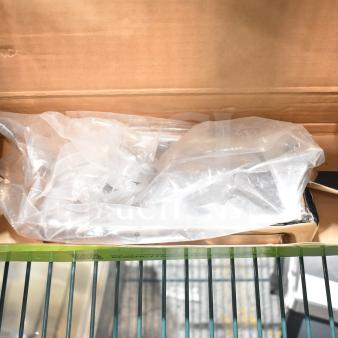 BRAND NEW Regency 600FW84G wall mount faucet, 3 1/2" swivel gooseneck spout, 8" centers, in original packaging. Scratch and dent condition.