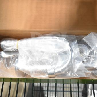 BRAND NEW Regency 600FW84G wall mount faucet, 3.5" swivel gooseneck spout, 8" centers, in box, scratch and dent condition.