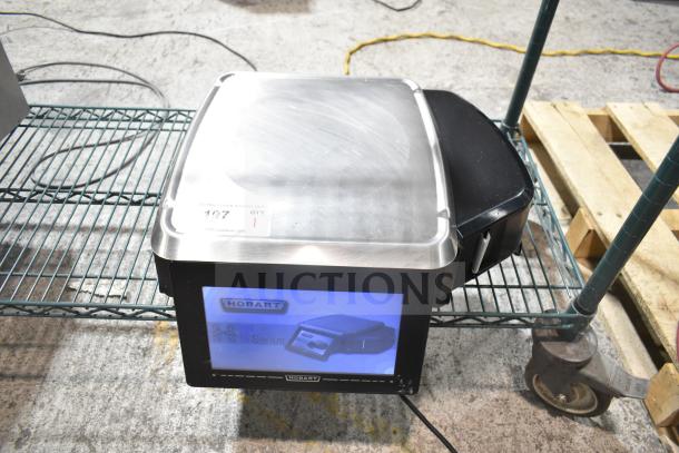 Hobart commercial countertop food portioning scale, metal and black casing, tested and working, missing power cord.