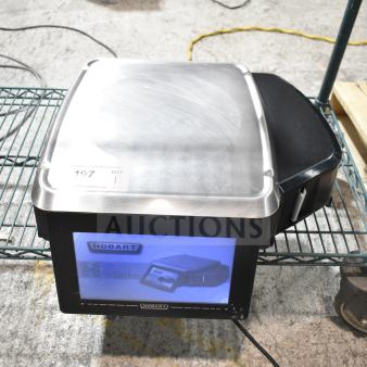 Hobart commercial countertop food portioning scale, metal and black casing, tested and working, missing power cord.