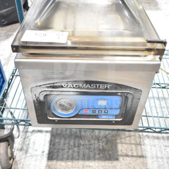 VacMaster VP210 Commercial Vacuum Sealer, stainless steel, countertop model, visible control panel, lightly used condition.