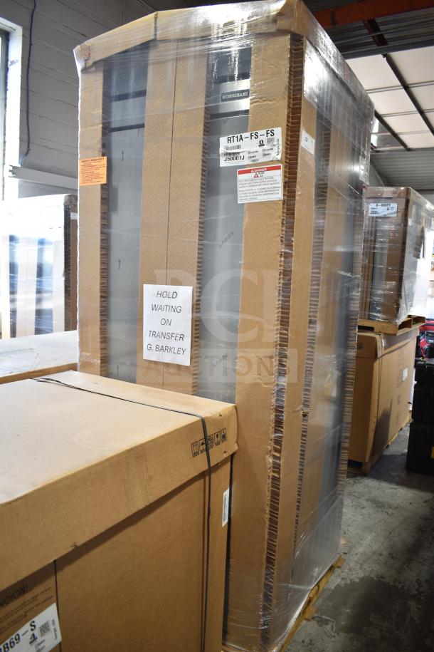 Brand new 2019 Hoshizaki RT1A-FS-FS 35" solid door roll-thru refrigerator. Scratch and dent condition, wrapped and labeled.