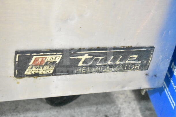 True TSSU-48-08 Commercial Sandwich Prep Table label; stainless steel, on commercial casters, 115V, 1 Phase.