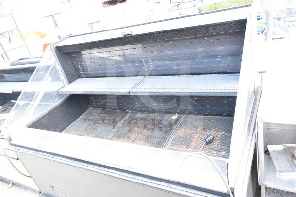 Commercial Grab N Go merchandiser, floor style, open access, adjustable shelving, 120/208-240V, used condition.