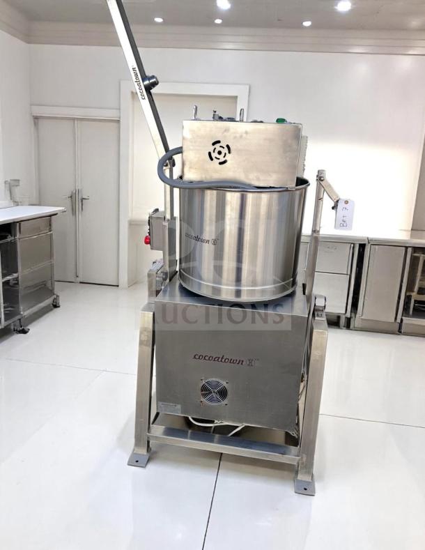 Outstanding condition CocoaTown ECGC-65A-AV cacao grinder, 220V, stainless steel, fully tested, operational, sturdy build.