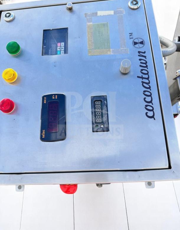 CocoaTown ECGC-65A-AV cacao grinder in outstanding condition, shows control panel, brand logo, and 220V label.