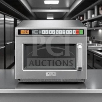 Immaculate Panasonic NE-17723 commercial microwave, 1700W, 3-stage cooking, 230V, fully tested, pristine condition.