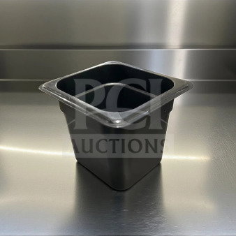 Cambro 66CW110 Camwear® 1/6 Size Black Polycarbonate Food Pan, 6" Deep, durable condition, quantity 10.