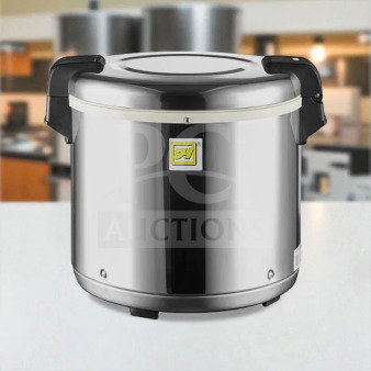 Thunder Group SEJ22000 50-cup electric rice warmer, stainless steel, 120v, excellent condition, tested and working.