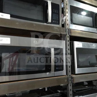 BRAND NEW GE 1.6 cu ft Over-the-Range Microwave JVM3162RJSS, visible scratch and dent, stainless finish, control panel display.