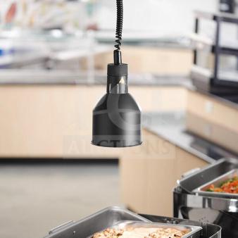 ServIt 423HLR85BK retractable cord ceiling mount heat lamp, black dome shade, 120V, new scratch & dent, fully tested.