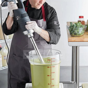 2023 AvaMix 928IBHD21 heavy-duty immersion blender in use, 21" length, 1 1/4 HP, brand new, fully operational, 115V.