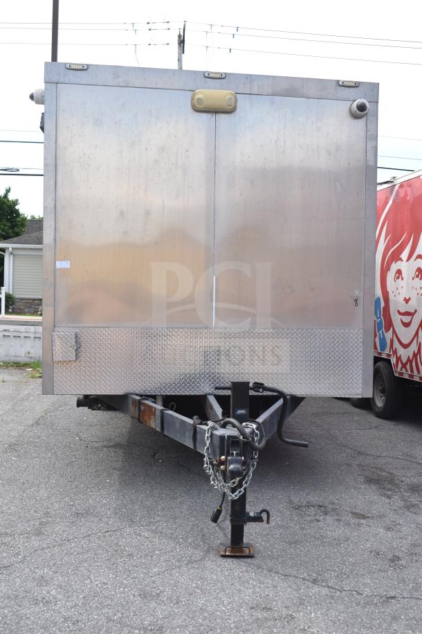 New 2021 Texino 28ft triple-axle food trailer, featuring CaptiveAire hood, Ultrafryer, True refrigeration, Winston CVap unit.