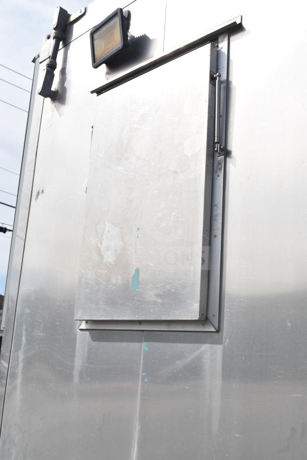 Texino 28ft food trailer exterior with wall panel, light fixture, and wiring. 2021 model, new condition.