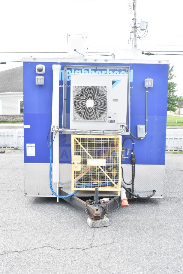 NBRHD Kitchens Ghost Kitchen food trailer with dual Pitco gas fryers, CaptiveAire hood, Arctic Air refrigeration, Daikin mini-split.