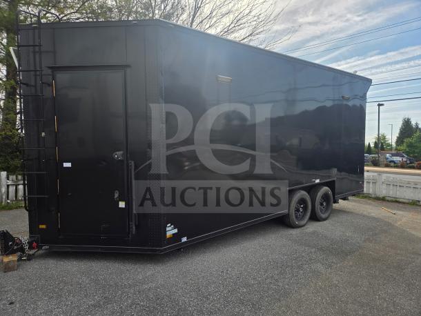 2020 Southern Dimensions 8.5' x 20' all-black mobile trailer, tandem axle, 14,000 lb GVWR, visible exterior and side door.