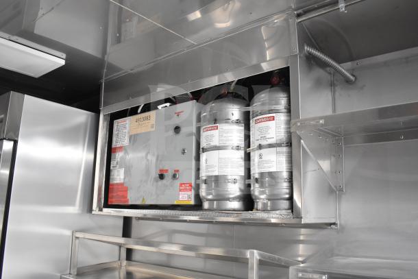 NEW 2021 Texino 28ft commercial food trailer, features CaptiveAire hood, suppression system, Ultrafryer 4-bay fryer.
