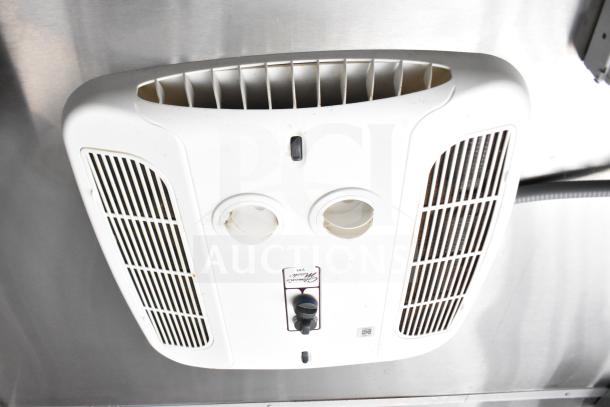 2021 Rock Solid Cargo food trailer interior with ceiling vent. Marked "Climatech Model V91". Clean condition.