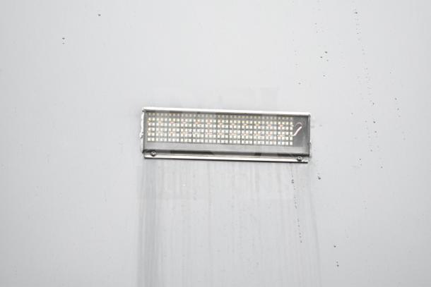 Exterior LED light on 2020 Southern Dimensions Group mobile commissary trailer.