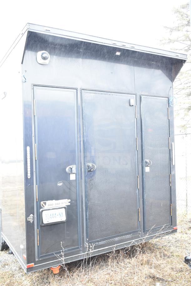 2020 Southern Dimensions 8.5' x 20' all-black mobile commissary trailer with tandem axle and 14,000 lb GVWR.
