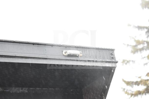 2020 Southern Dimensions Group 8.5x20' black mobile commissary trailer, tandem axle, roof view, detail of lighting fixture.