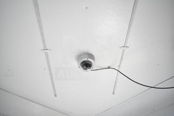 Ceiling of 2020 Southern Dimensions Group trailer with security camera and wiring visible.