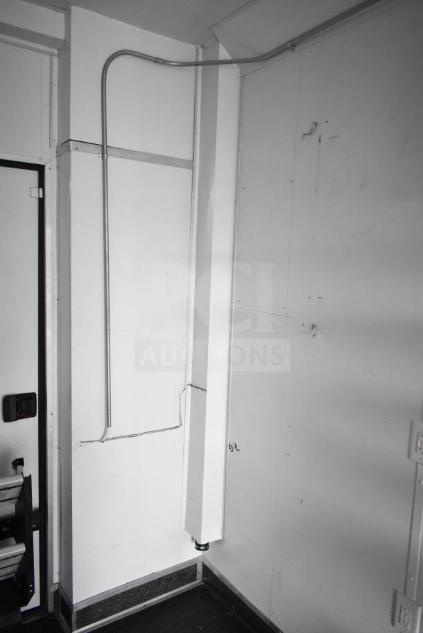 2020 Southern Dimensions Group 8.5' x 20' mobile commissary trailer interior. Features visible wiring and clean walls.