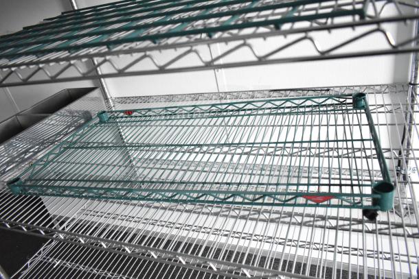 Wire shelving in 2020 Southern Dimensions Group mobile commissary trailer, sturdy and ideal for storage organization.