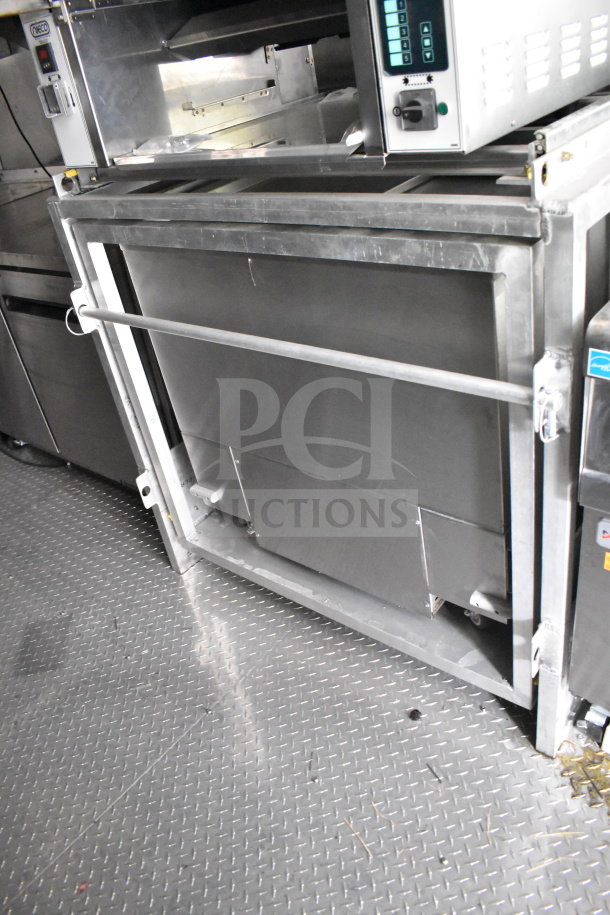 New 2021 Rock Solid Cargo 28ft Food Trailer with CaptiveAire Hood, refrigeration, Nieco Charbroiler, pristine condition.