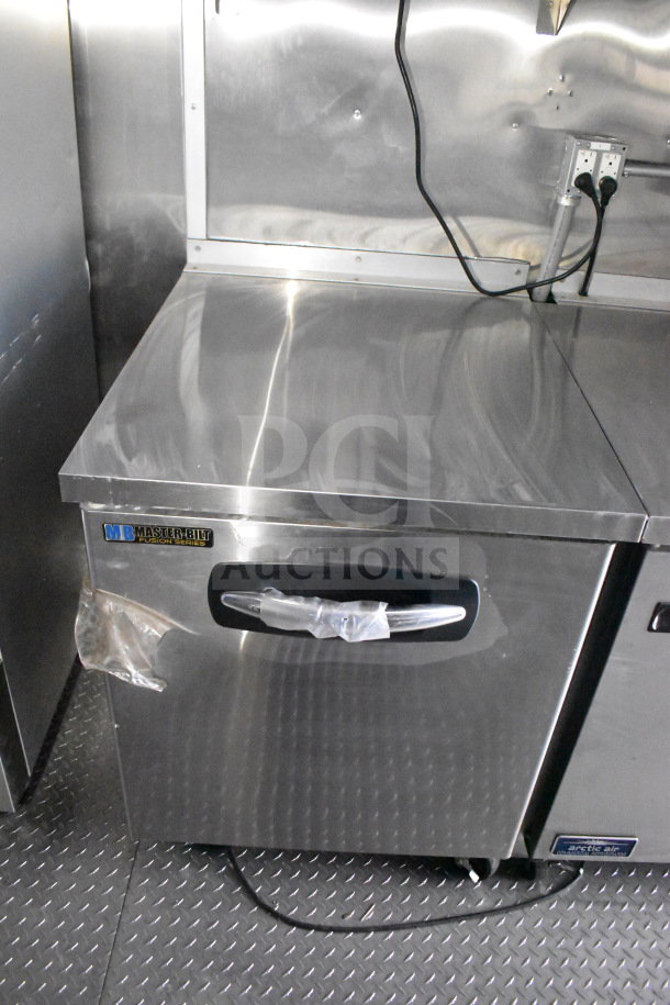 2021 Rock Solid Cargo 28ft food trailer with MB Master-Bilt Fusion Series refrigeration unit, showing stainless steel finish.
