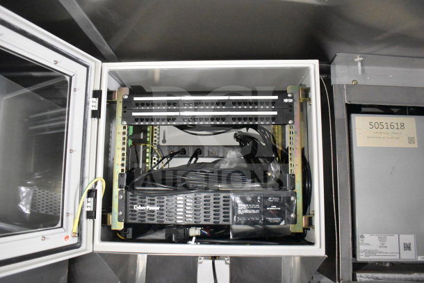 2021 Rock Solid Cargo food trailer power system with CyberPower unit and wiring, VIN: 7H2BE2837ND041749 visible.