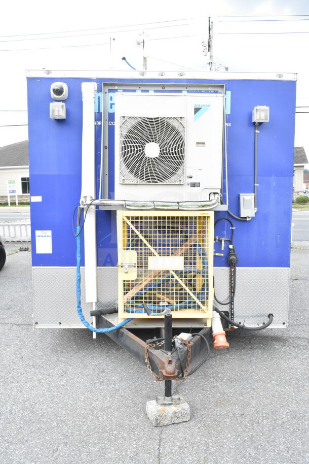 NBRHD Kitchens Ghost Kitchen food trailer, featuring dual Pitco gas fryers, CaptiveAire hood, Arctic Air refrigeration, Daikin mini-split.