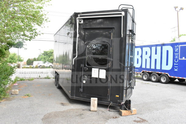 2020 Southern Dimensions Group 20ft all-black mobile commissary/command trailer, tandem axle, 14,000 lb GVWR.