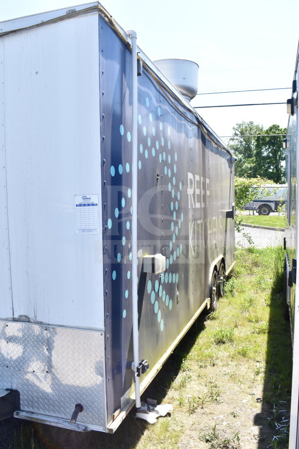 2019 Diamond Cargo 8.5'x24' food trailer with exterior signage, used condition. Visible inspection label on side. VIN: 53NBE2426L1076066.