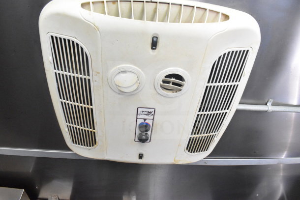 Interior vent system of 2020 Diamond Cargo 8.5'x24' food trailer, showing controls and air filters, used condition.