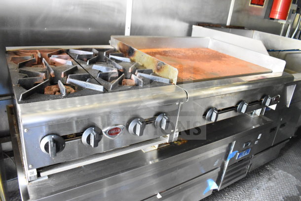 2020 Diamond Cargo 8.5'x24' food trailer with stove and griddle, Wells brand, stainless steel, good condition.