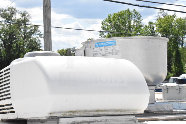 Roof of 2020 Diamond Cargo food trailer showing Ventilation Direct grease hood and suppression system components.