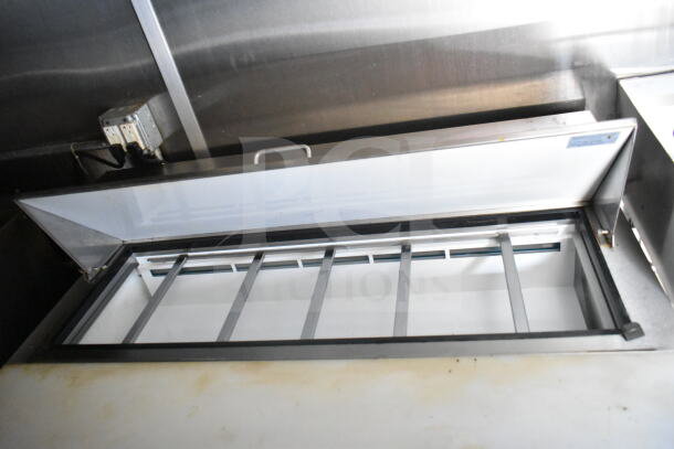 2021 Diamond Cargo 8.5'x24' food trailer interior showing refrigeration unit with open top, in excellent condition.