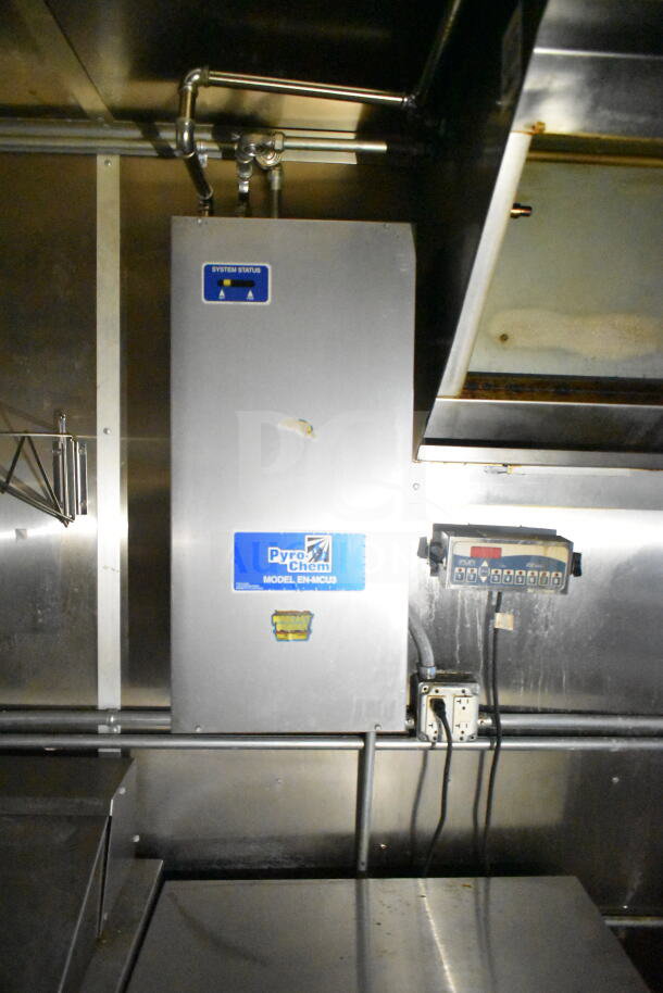 2021 Diamond Cargo food trailer interior showing Pyro-Chem Model EN-MCU3 suppression system; includes grease hood.