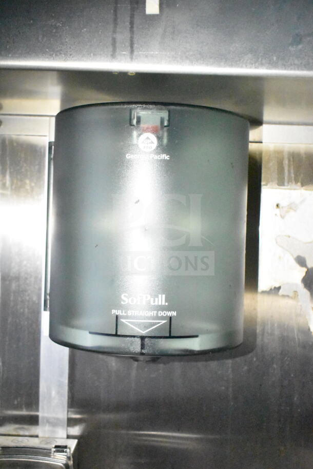 Georgia-Pacific SofPull paper towel dispenser installed in the 2021 Diamond Cargo food trailer kitchen.