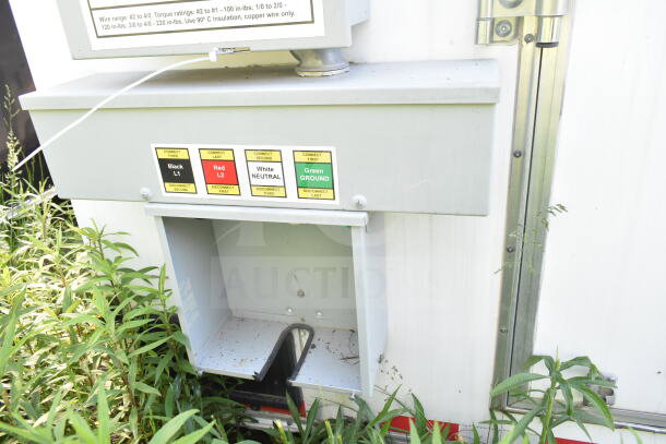 2021 Diamond Cargo food trailer electrical panel showing labeled wire connections for L1, L2, Neutral, and Ground.