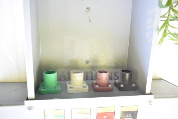 Electrical terminal block inside the 2021 Diamond Cargo food trailer featuring color-coded connectors.