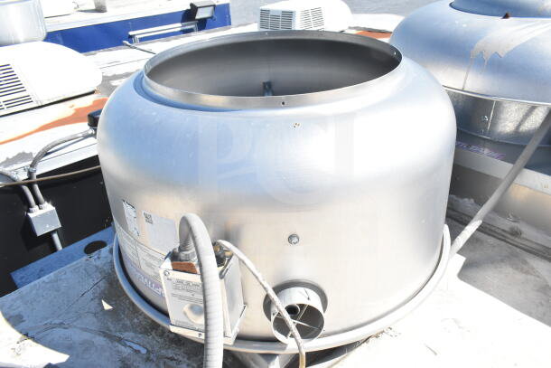 Metallic vent mechanism on a 2021 Diamond Cargo food trailer roof. Features control panel and labeling.