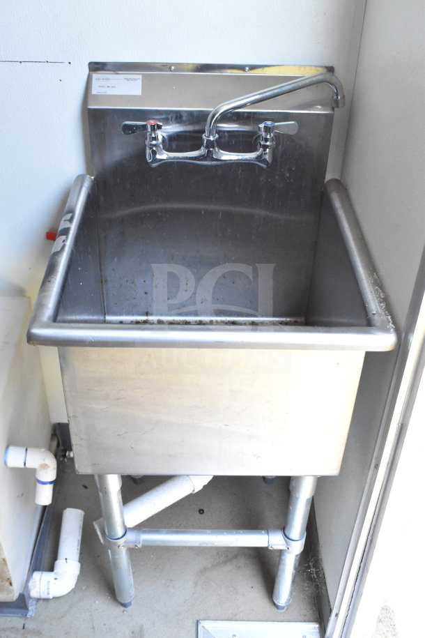 Stainless steel sink and faucet inside a 2021 Diamond Cargo 8.5'x24' food trailer, VIN: 53NBE2424M1089867.