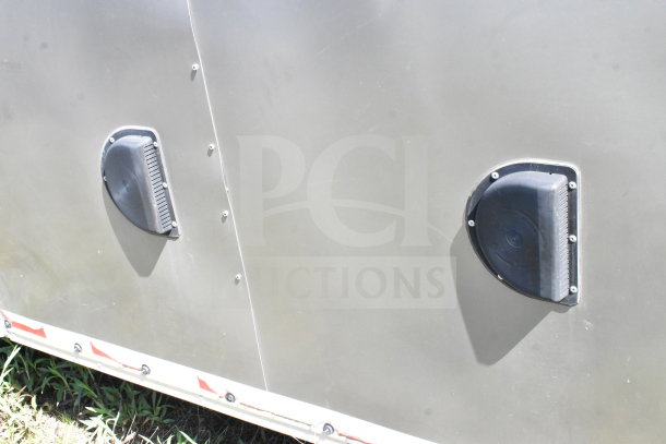 2021 Diamond Cargo 8.5'x24' Cold Food/Beverage Trailer exterior. Stainless steel build, side ventilation.
