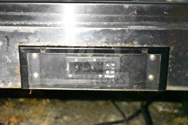 2019 Diamond Cargo 8.5'x24' food trailer control panel, showing temperature settings and buttons; used condition.