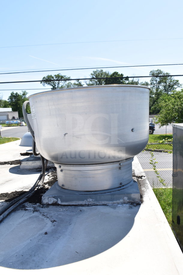 2019 Diamond Cargo 8.5'x24' food trailer roof vent, part of the grease hood and suppression system; metallic surface, good condition.
