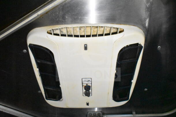 Interior view of 2020 LGS TX Food Trailer showing a CaptiveAire grease hood, used condition, essential for kitchen ventilation.